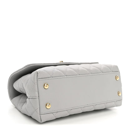 Chanel Caviar Quilted Mini Coco Handle Flap Light Grey 3 of 9