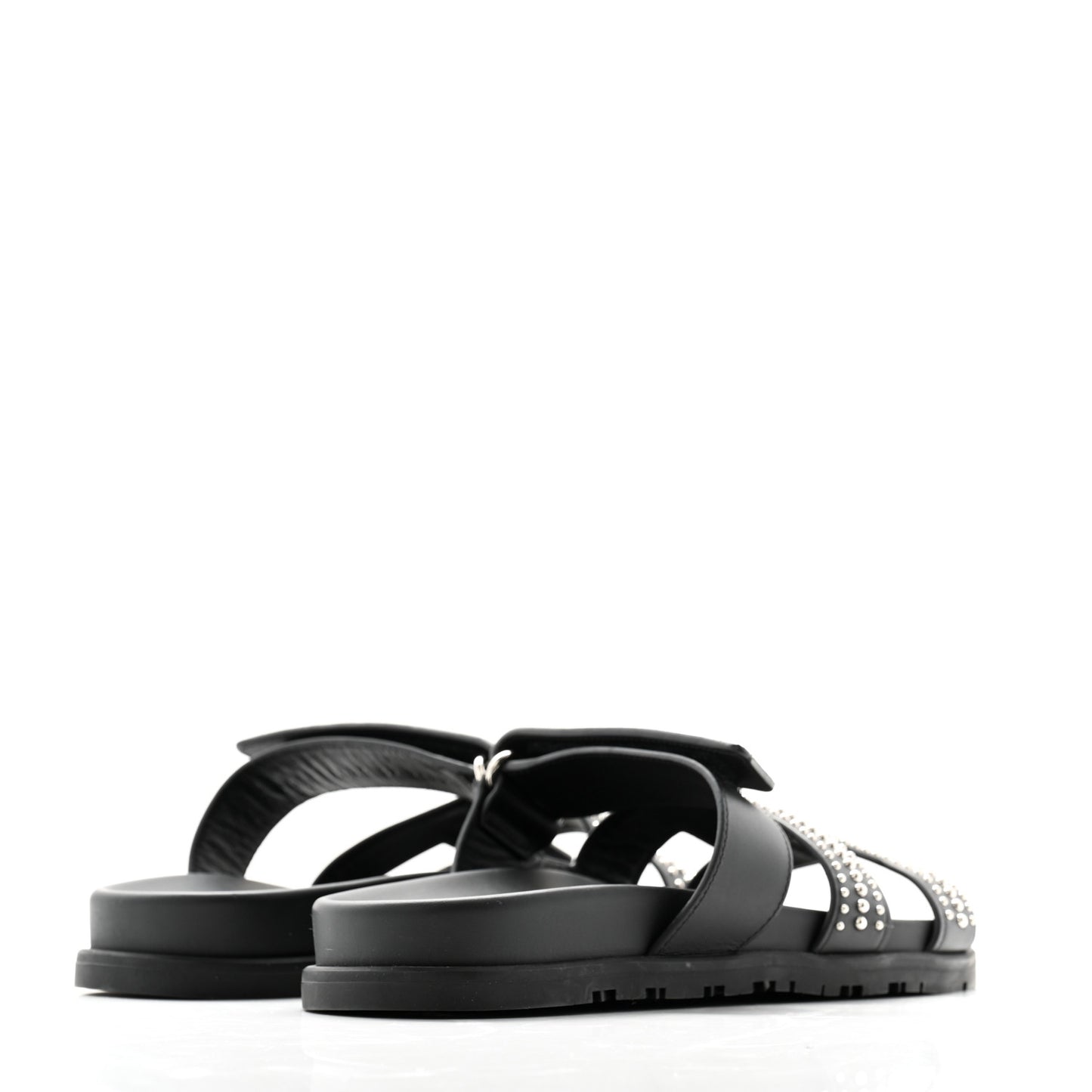 Mini Stud Calfskin Womens Chypre Sandals 39 Black