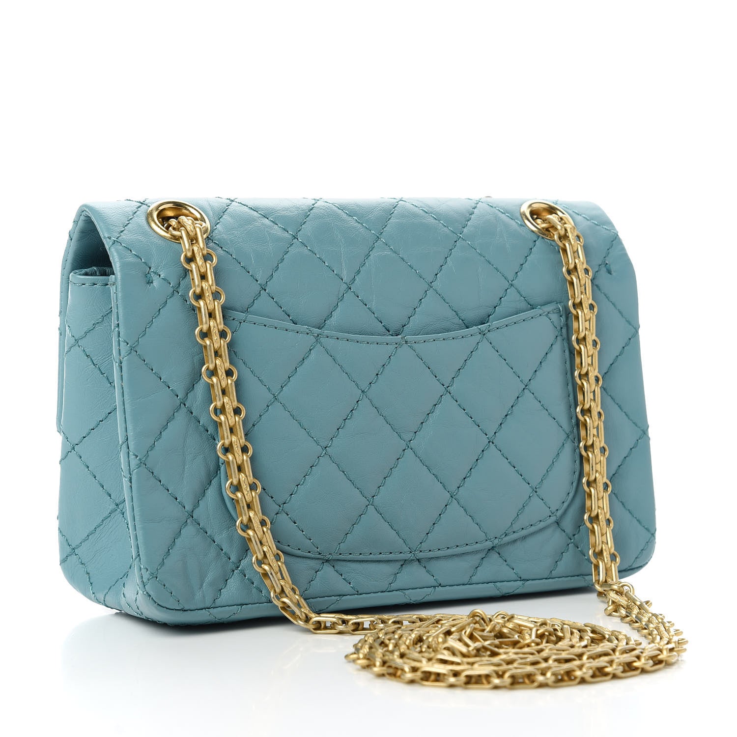 Chanel Aged Calfskin Quilted 2.55 Reissue Mini Flap Blue 4 of 12