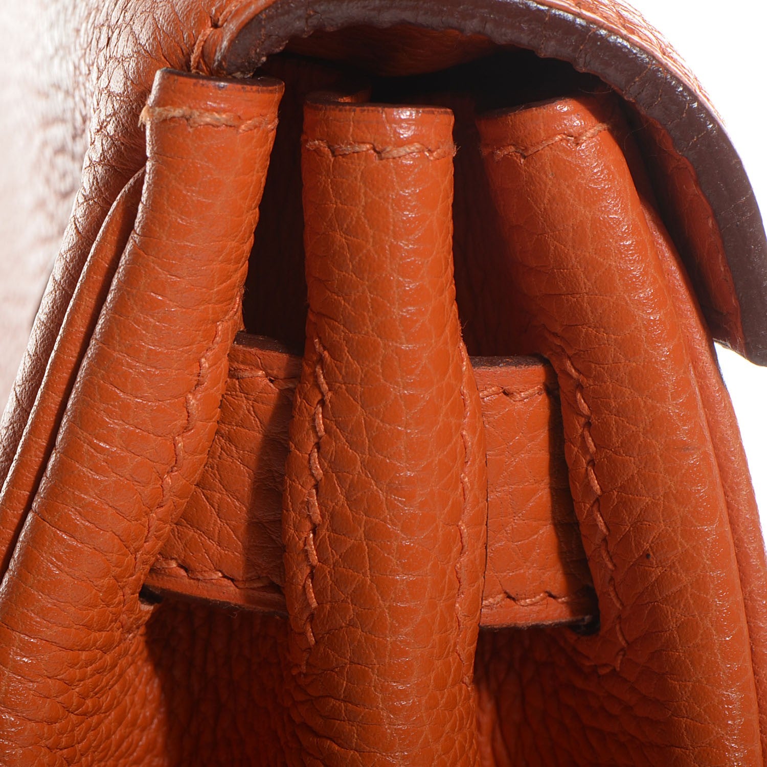 Hermes Taurillon Clemence Kelly Retourne 28 Orange 13 of 23