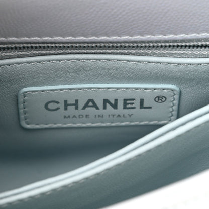 Chanel Iridescent Caviar Quilted Extra Mini Coco Handle Flap Light Blue 6 of 10