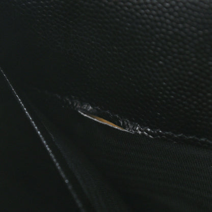 Saint Laurent Grain De Poudre Matelasse Chevron Monogram Envelope Chain Wallet Black 9 of 9