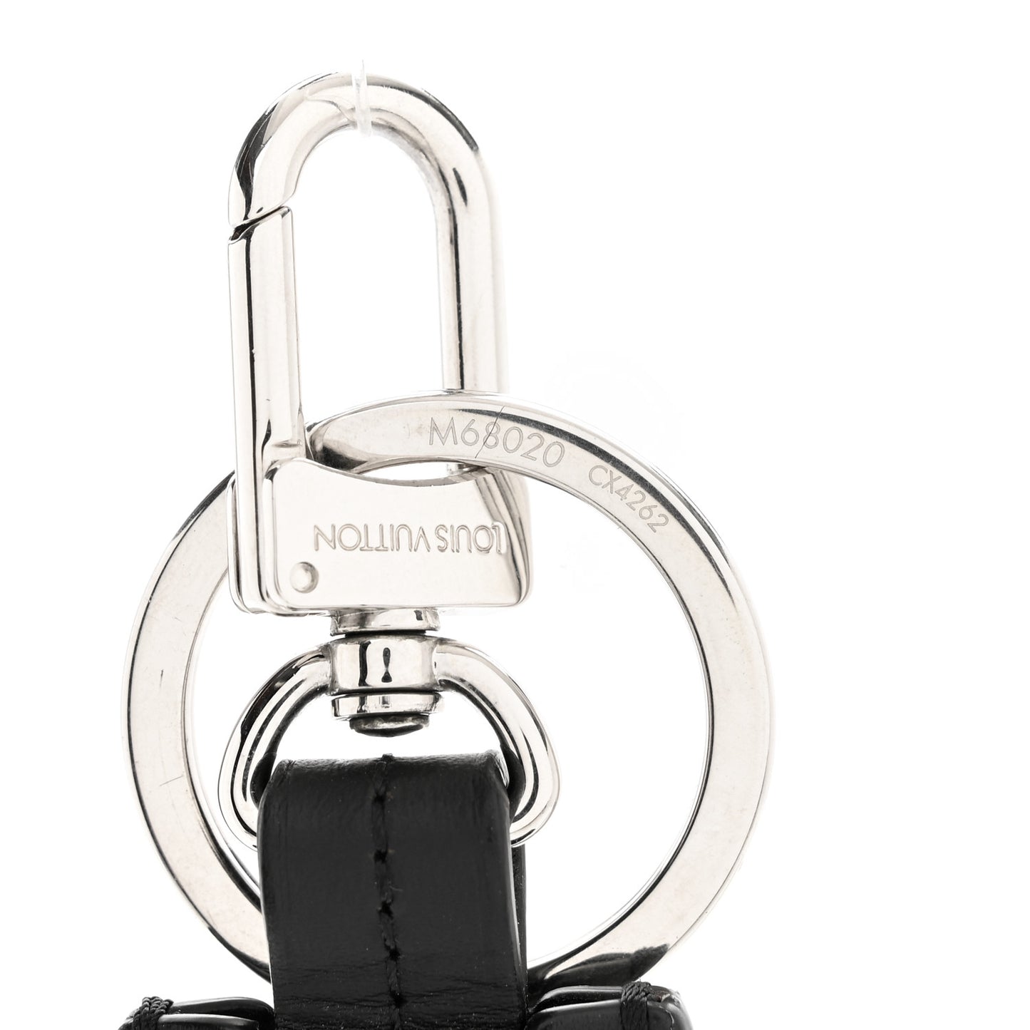 Calfskin Clochette Bag Charm Key Holder Black