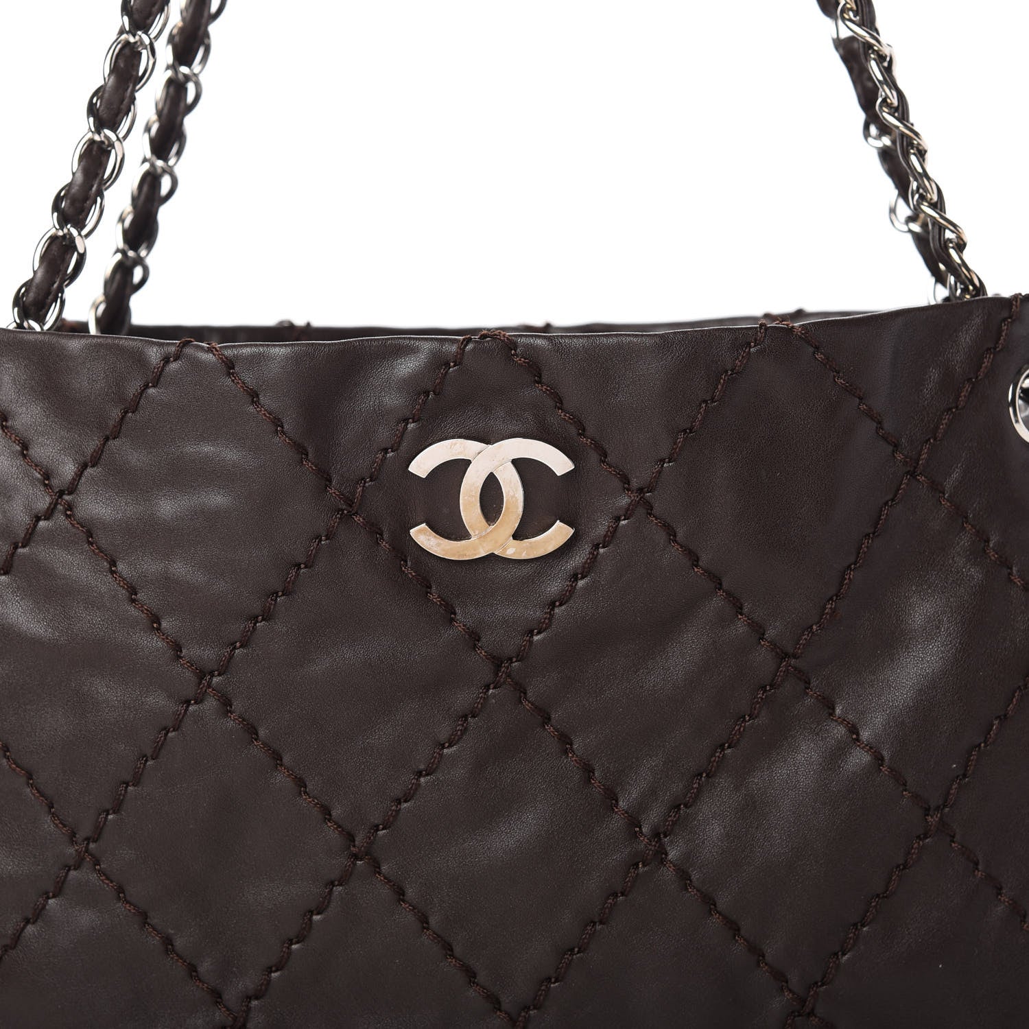 Chanel Calfskin Stitched Expandable Tote Brown 10 of 11