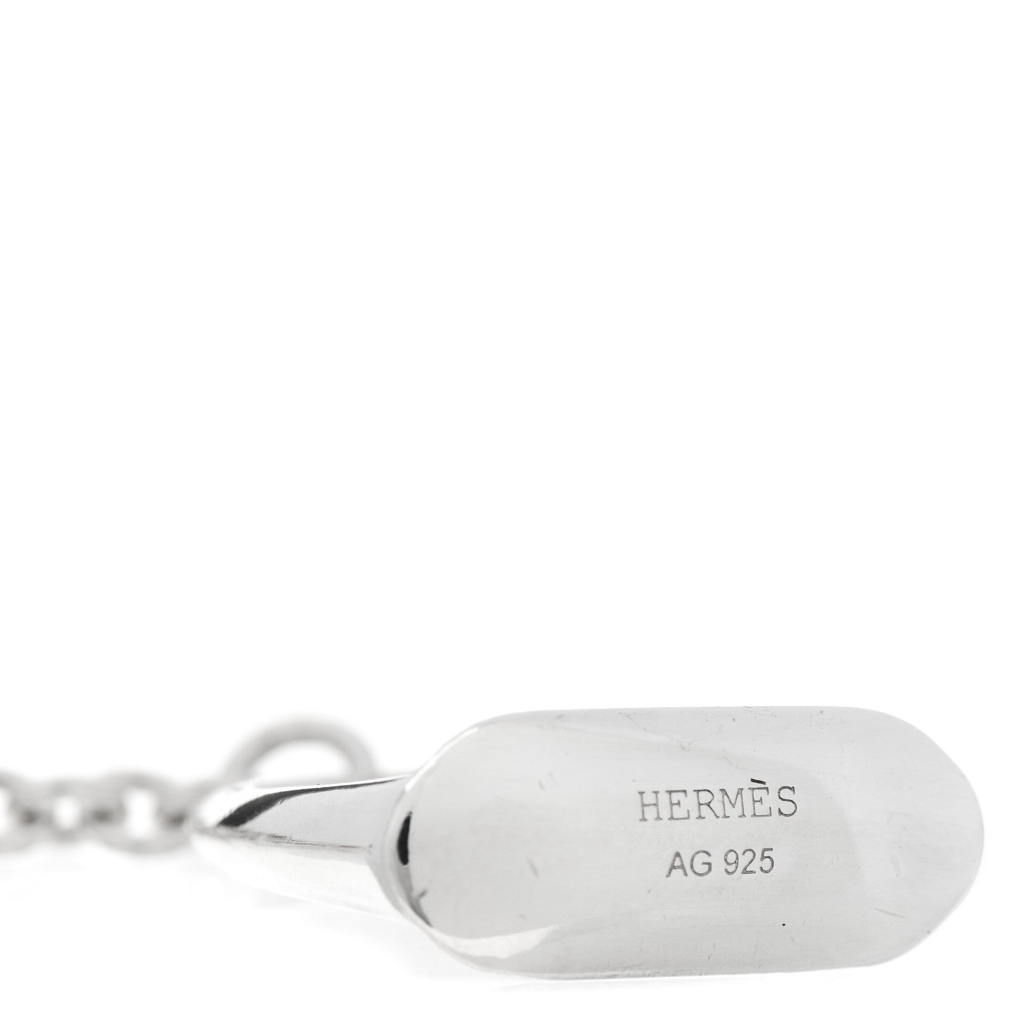 Hermes Sterling Silver Stirrup Lariat Necklace 4 of 5
