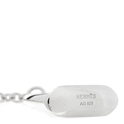 Hermes Sterling Silver Stirrup Lariat Necklace 4 of 5