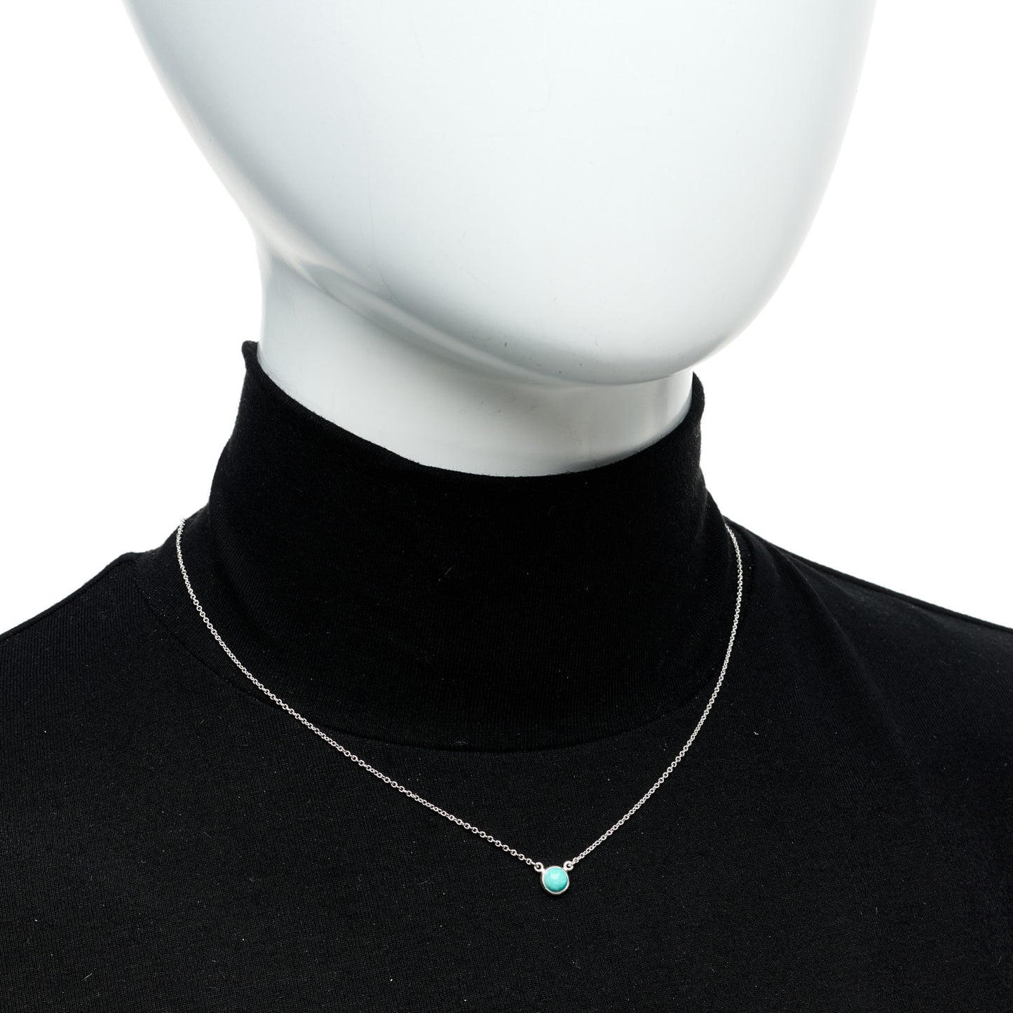 Sterling Silver Turquoise Elsa Peretti Color by the Yard Pendant Necklace