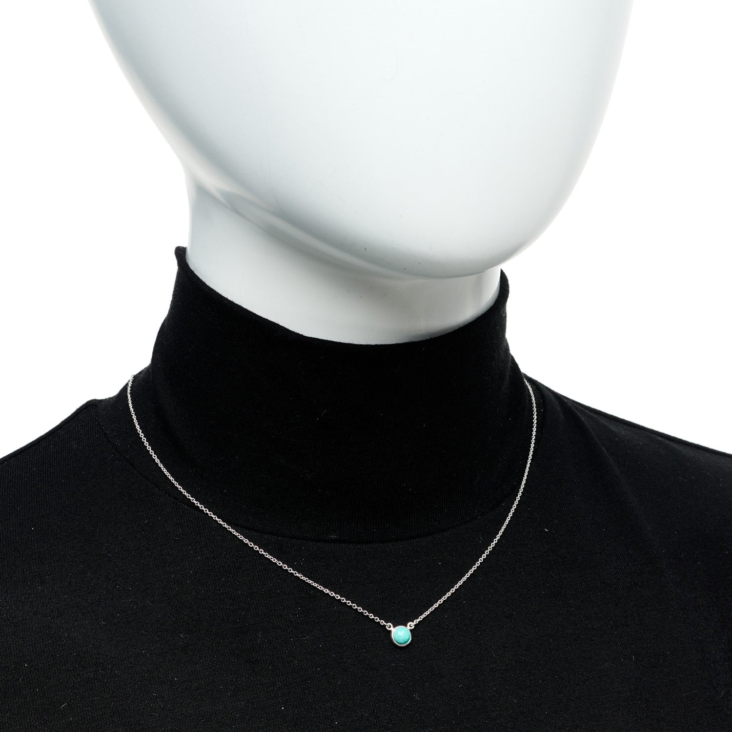 Tiffany Sterling Silver Turquoise Elsa Peretti Color by the Yard Pendant Necklace 2 of 6