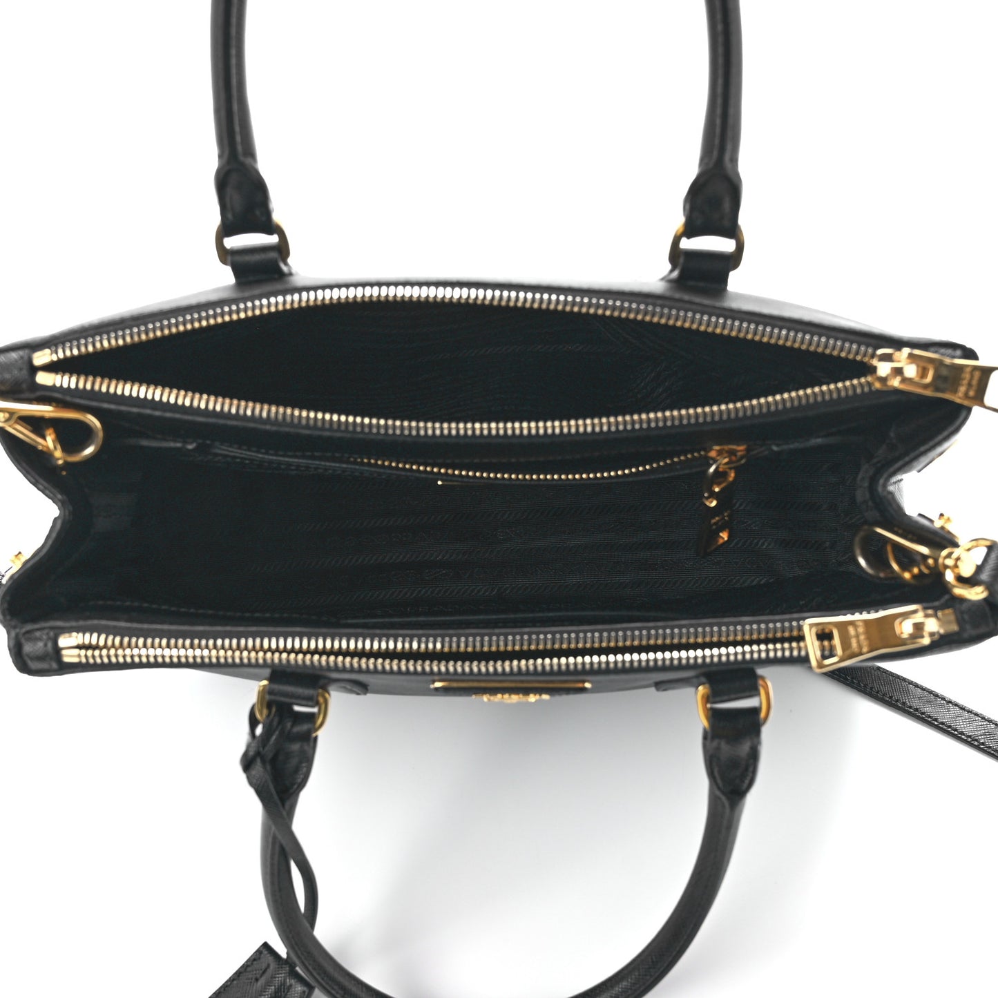 Saffiano Small Galleria Double Zip Tote Black