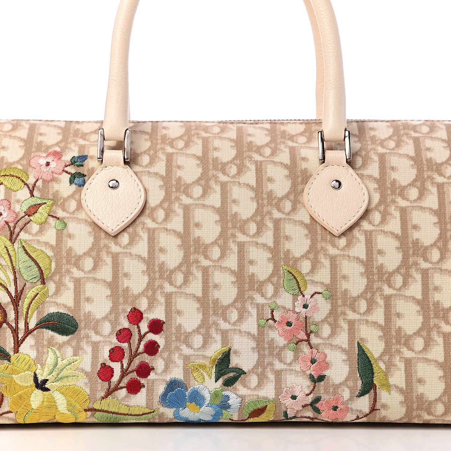 Christian Dior Monogram Vintage Flowers Bowler Beige 9 of 9