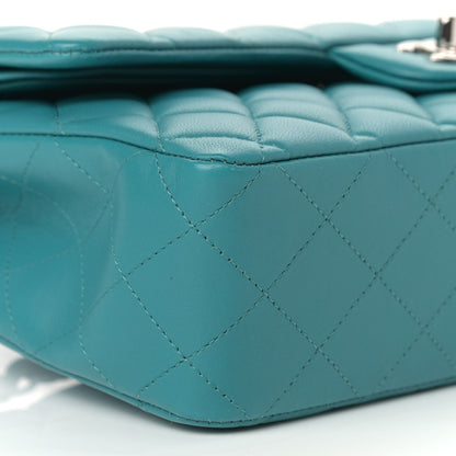 Chanel Lambskin Quilted Medium Double Flap Turquoise 8 of 12