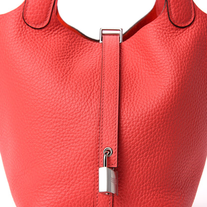 Hermes Taurillon Clemence Picotin Lock 18 PM Bougainvillea 10 of 11
