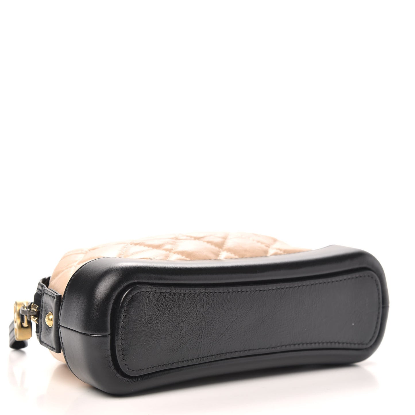 Aged Calfskin Quilted Gabrielle Classic Pouch Beige Black