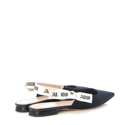 Christian Dior Fabric Ribbon Embroidered J'Adior Sling-Back Ballet Flats 35 Black 4 of 15