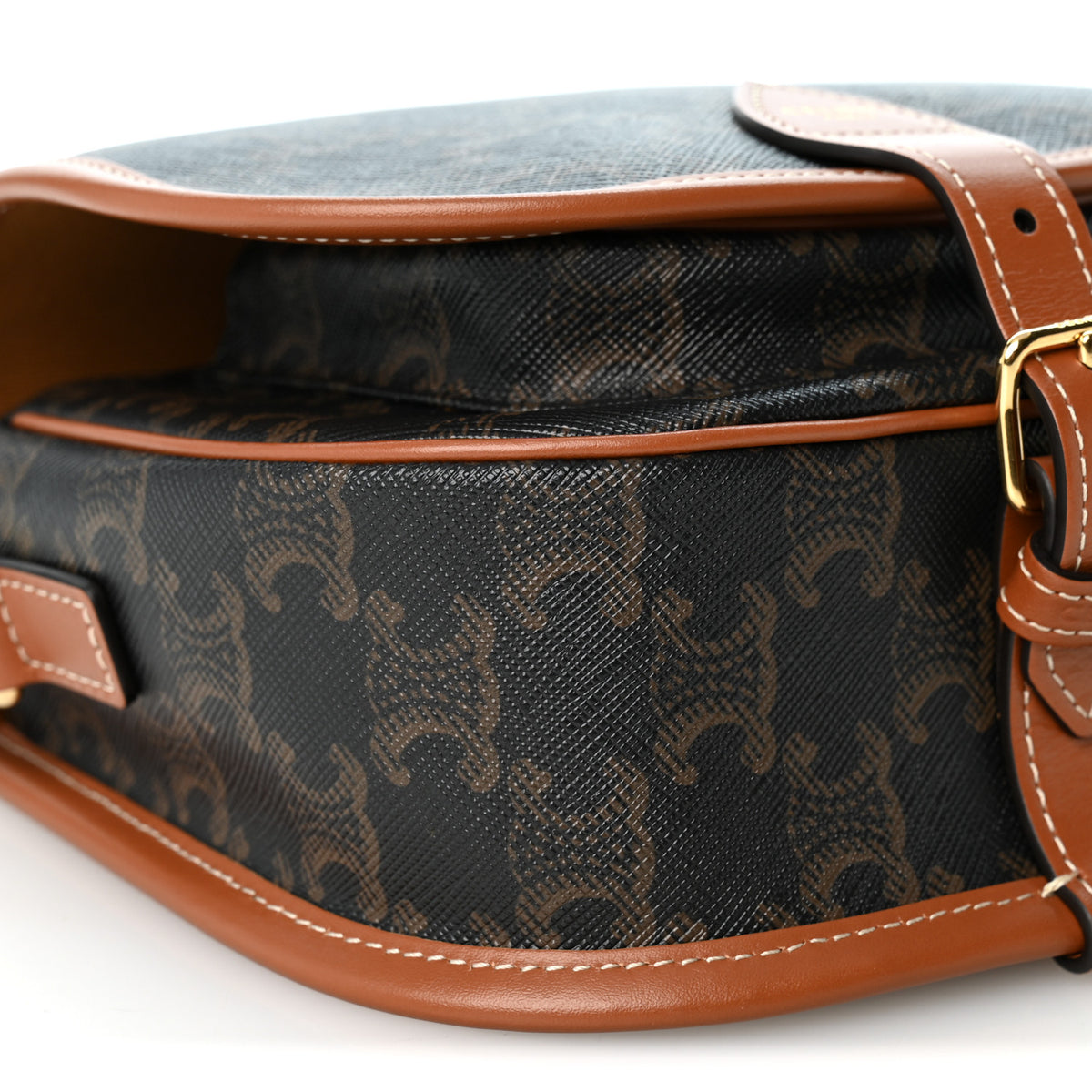Triomphe Canvas Medium Folco Bag Tan
