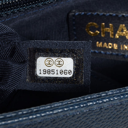 Chanel Caviar Quilted New Medium Boy Flap Dark Navy Blue 7 of 9
