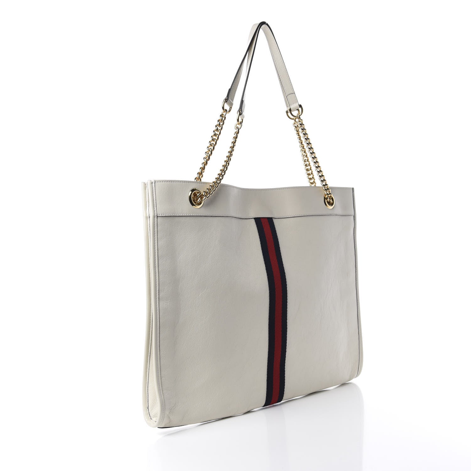 Gucci Suede Calfskin Large Rajah Chain Tote White 3 of 10