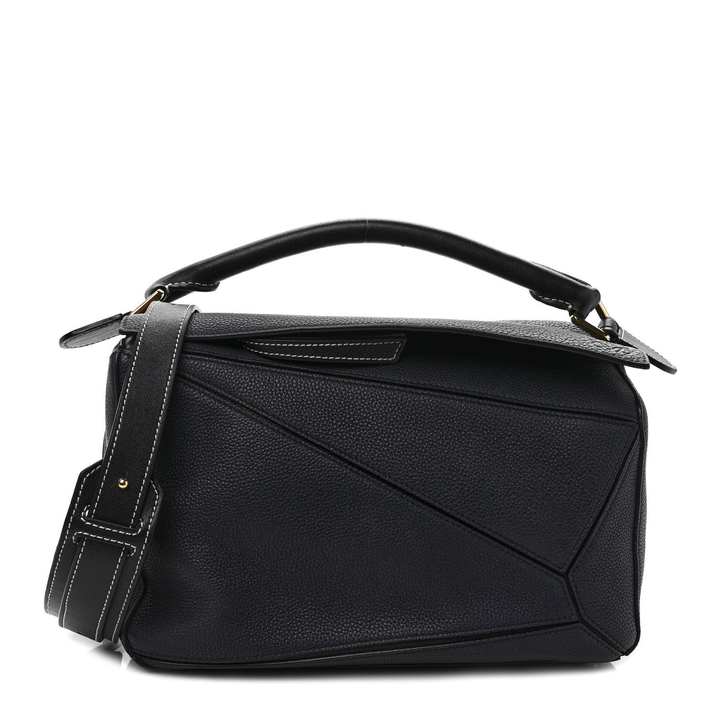 Calfskin Medium Puzzle Bag Midnight Blue Black