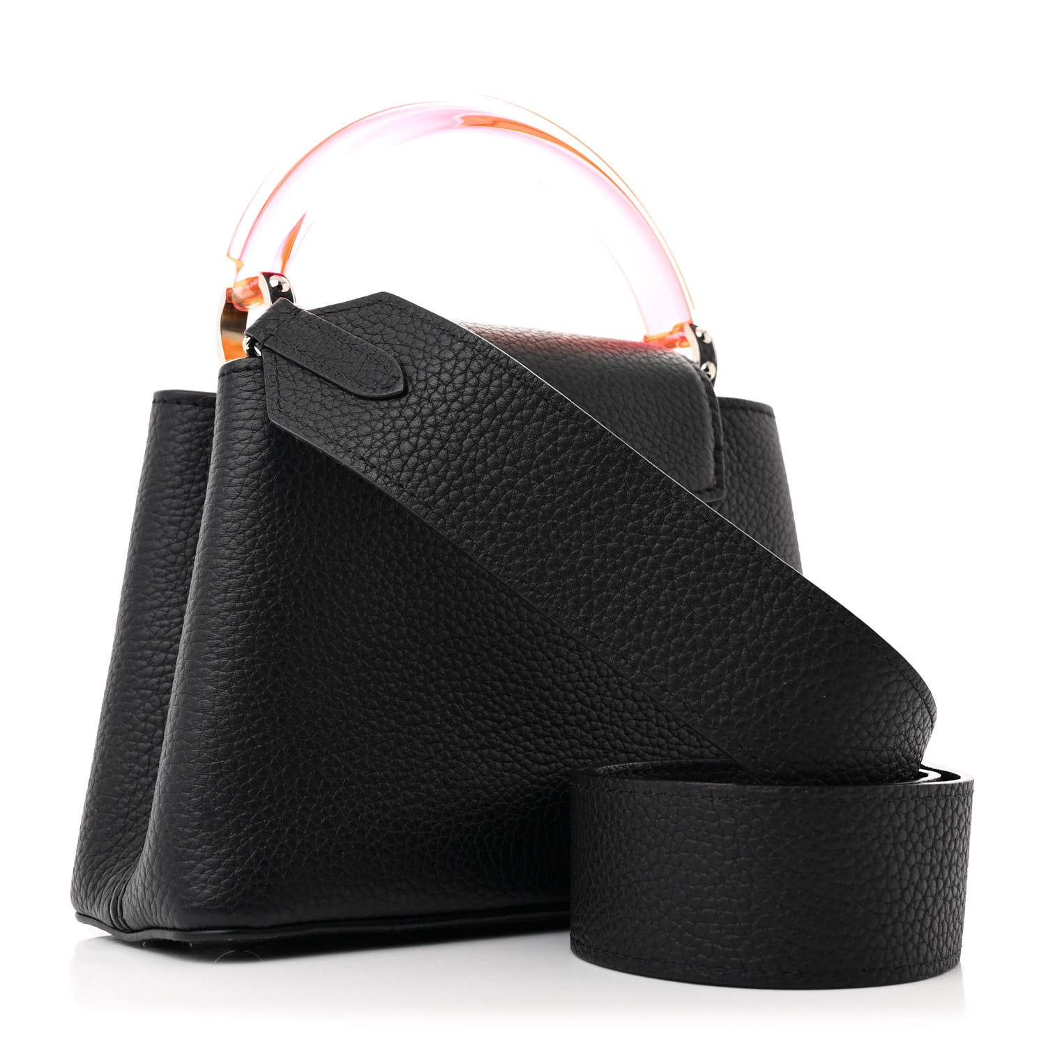Louis Vuitton Taurillon Plexiglass Mini Capucines Black Pink Blue 3 of 11