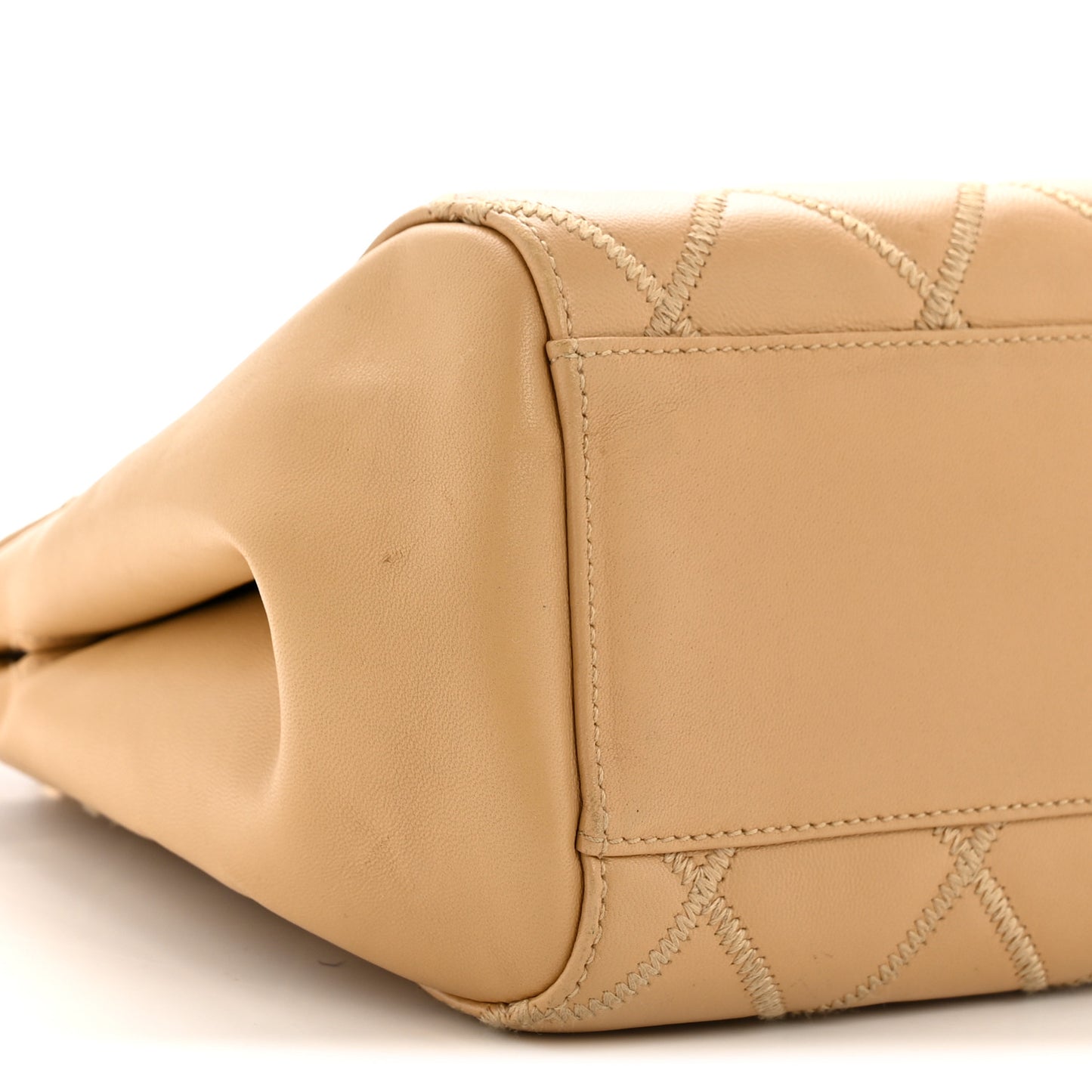 Lambskin Quilted CC Shoulder Bag Beige