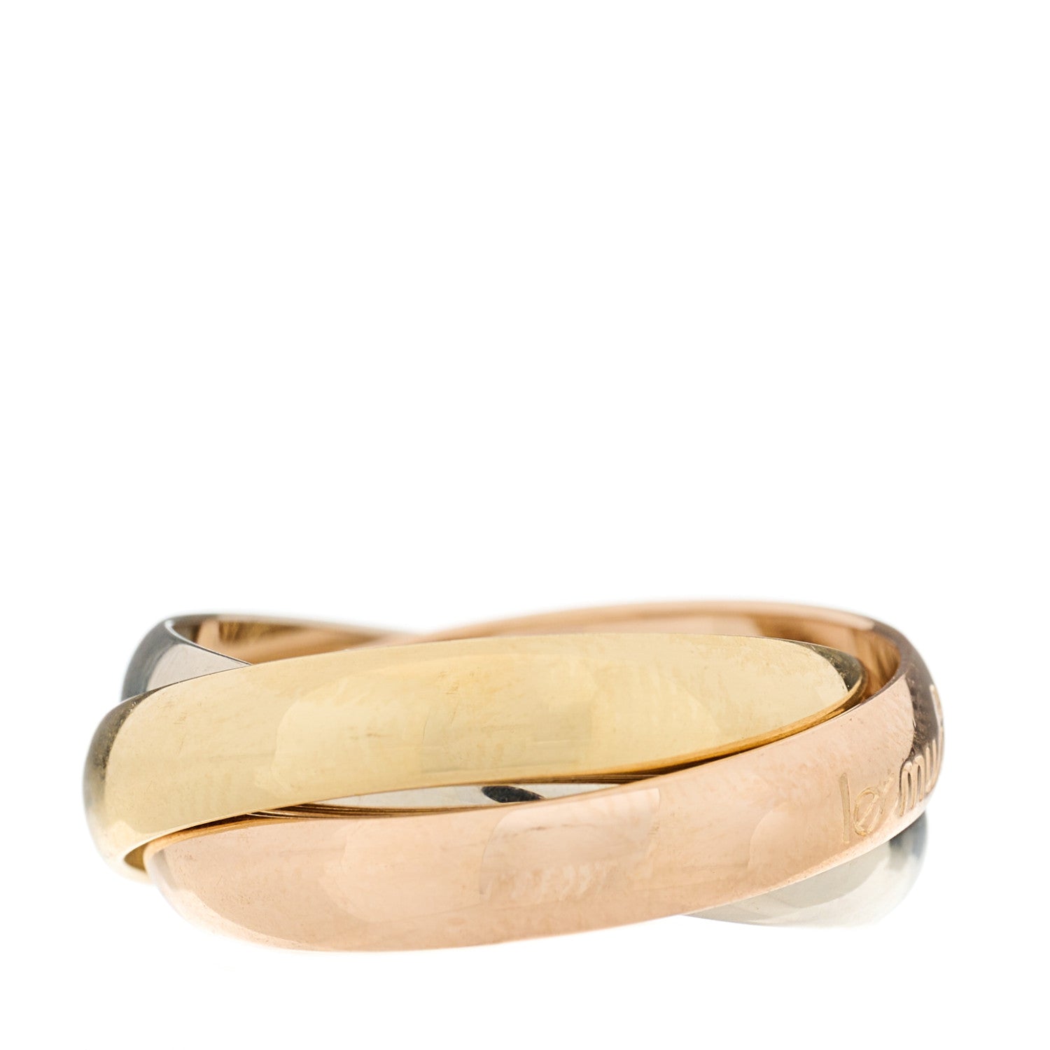 Cartier 18K Pink Yellow White Gold Classic Les Must De Cartier Trinity Ring 49 4.75 3 of 5