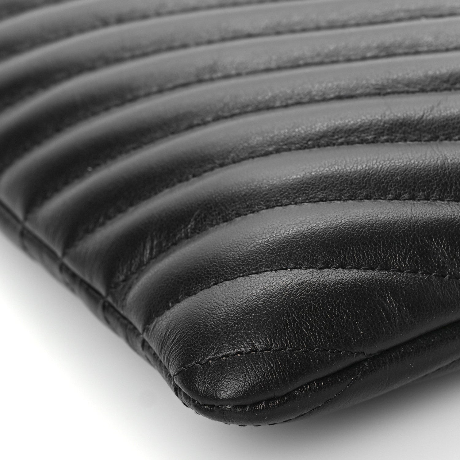 Saint Laurent Calfskin Matelasse Chevron Monogram Document Holder Black 7 of 8