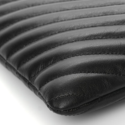 Saint Laurent Calfskin Matelasse Chevron Monogram Document Holder Black 7 of 8