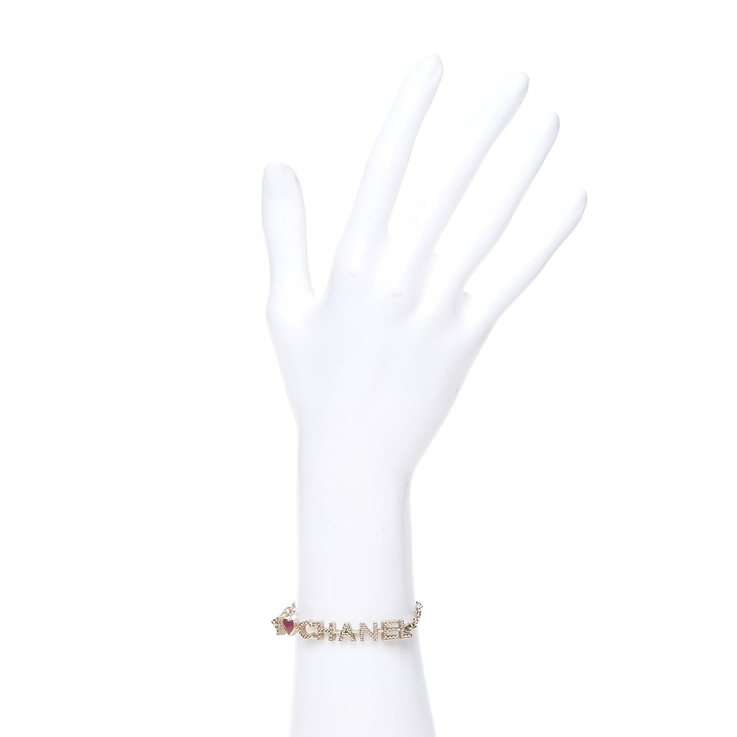 Quilted I Heart Logo Bracelet Gold