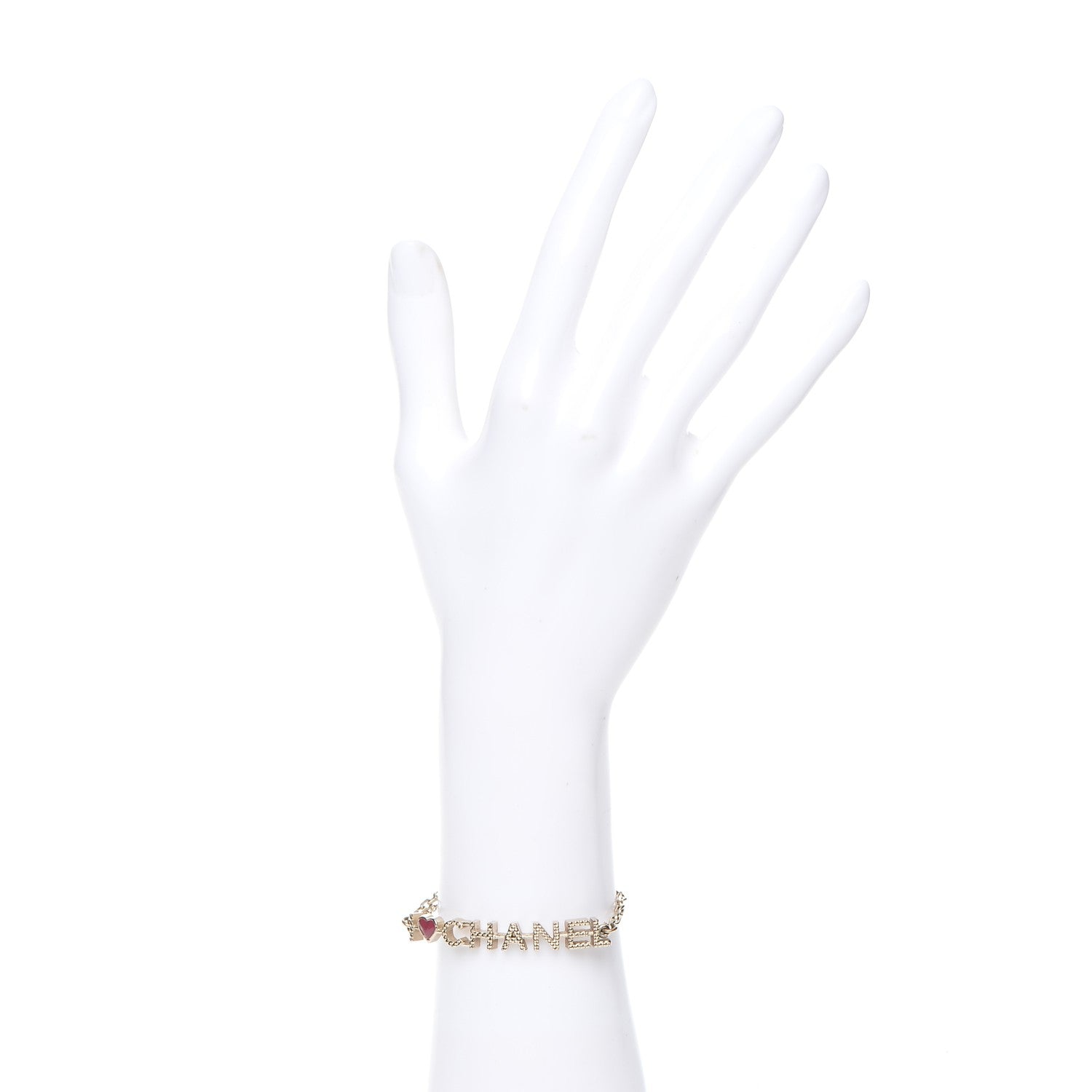 Chanel Quilted I Heart Logo Bracelet Gold 2 of 4