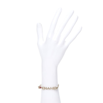 Chanel Quilted I Heart Logo Bracelet Gold 2 of 4