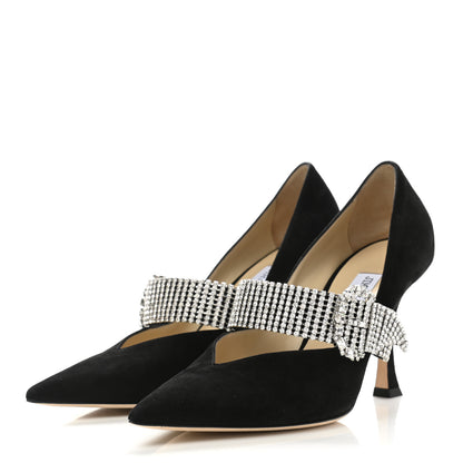 Jimmy Choo Suede Crystal Kari 90 Pumps 39 Black 3 of 9