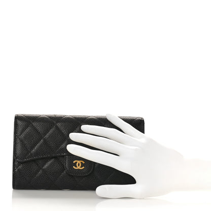 Chanel Caviar Quilted Large Flap Wallet Black 2 of 13