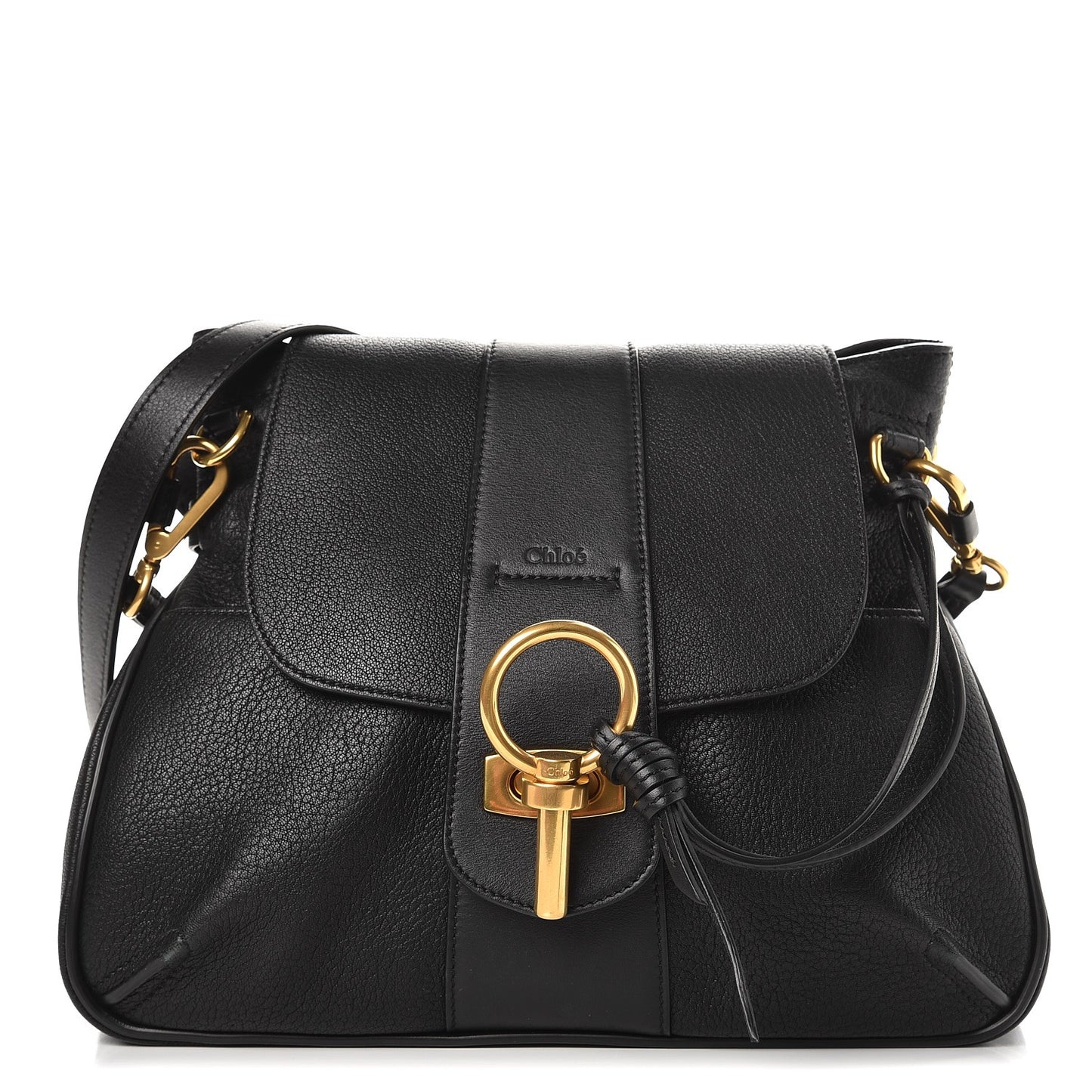 Grained Lambskin Calfskin Small Lexa Shoulder Bag Black
