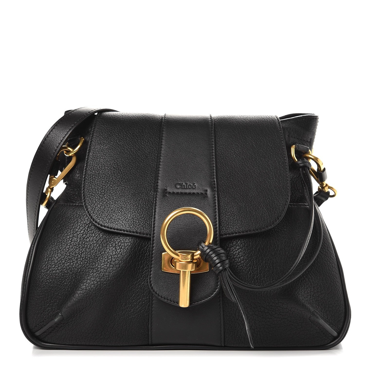 Chloe Grained Lambskin Calfskin Small Lexa Shoulder Bag Black 1 of 12