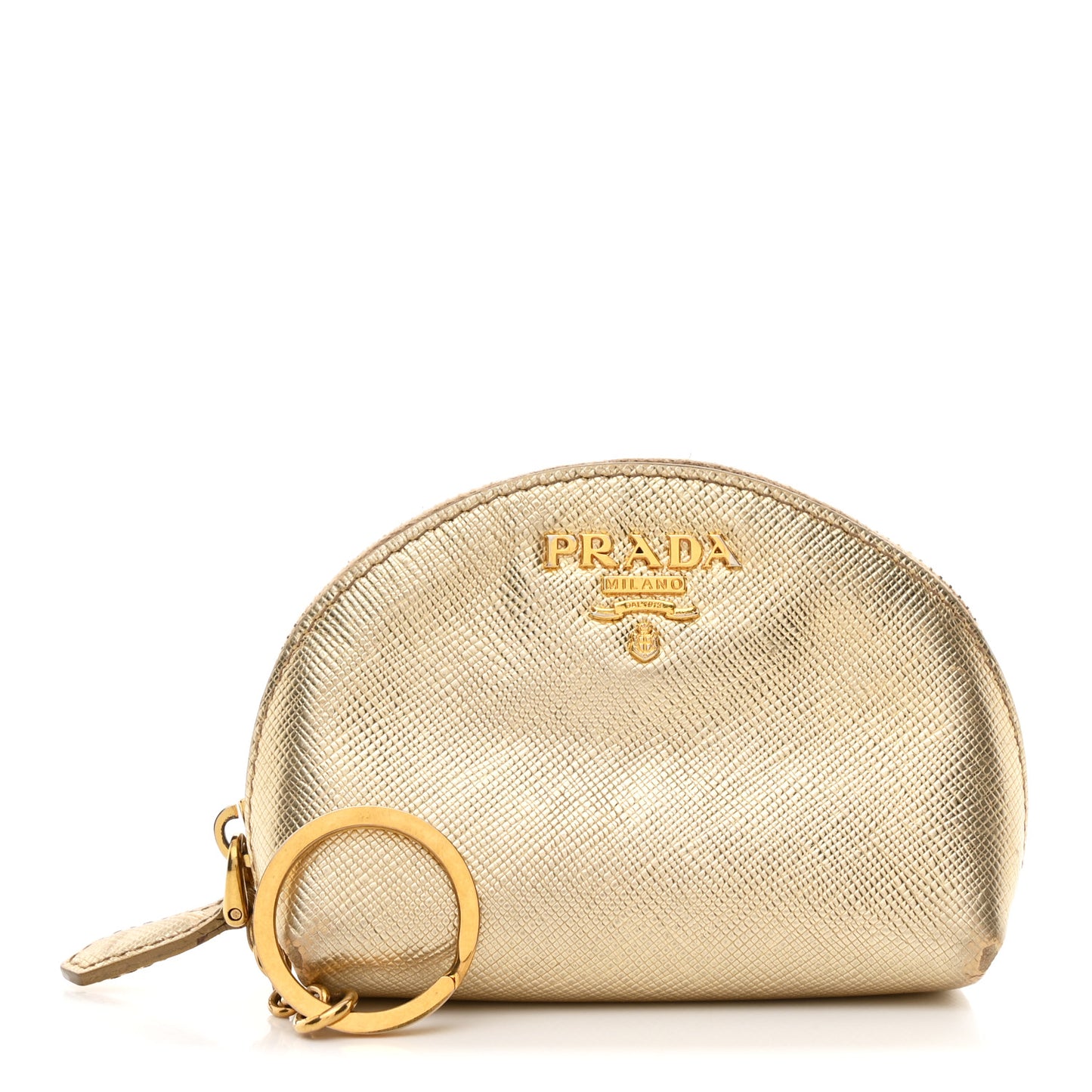 Saffiano Metal Coin Purse Gold