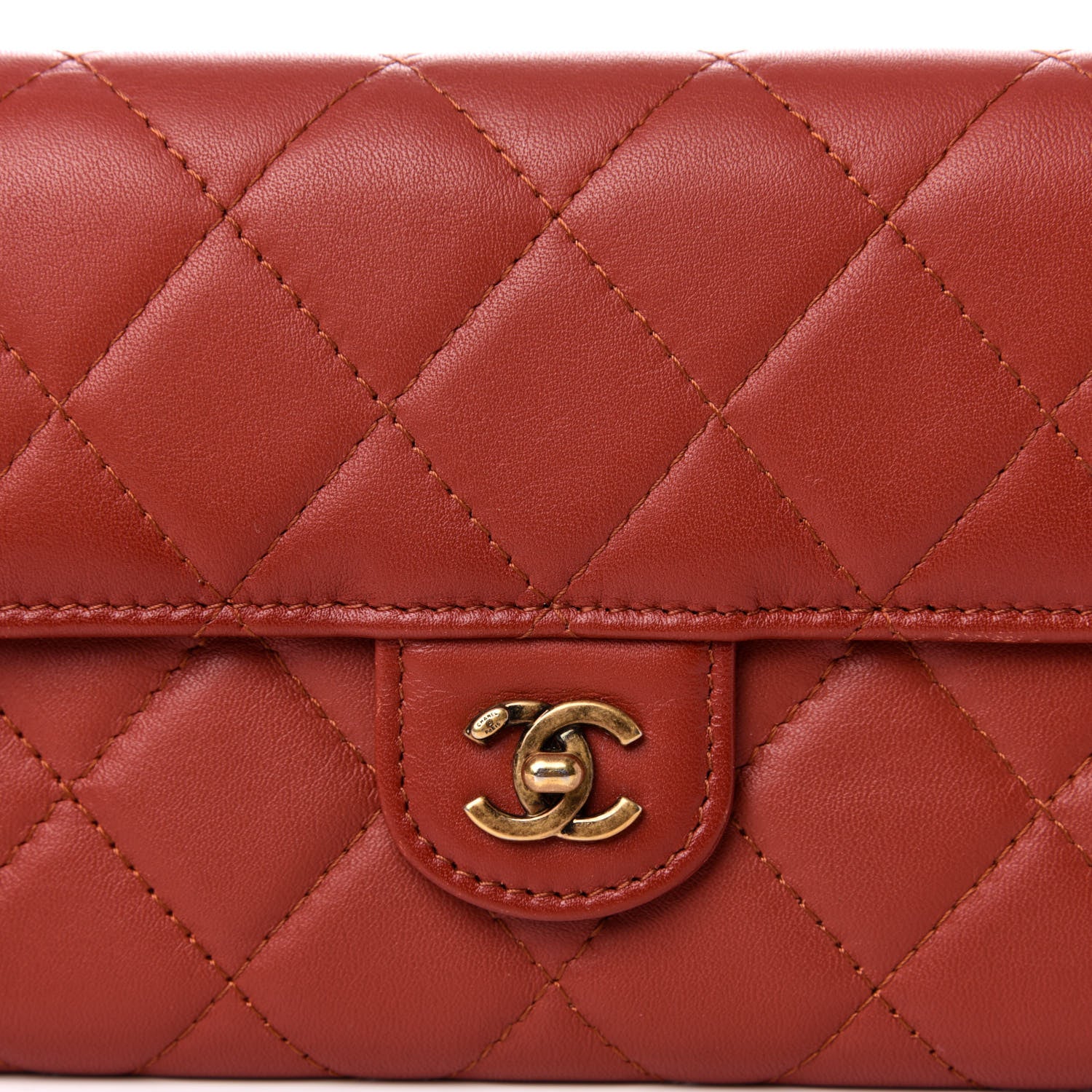 Chanel Lambskin Quilted Small Flap Wallet Red 8 of 9