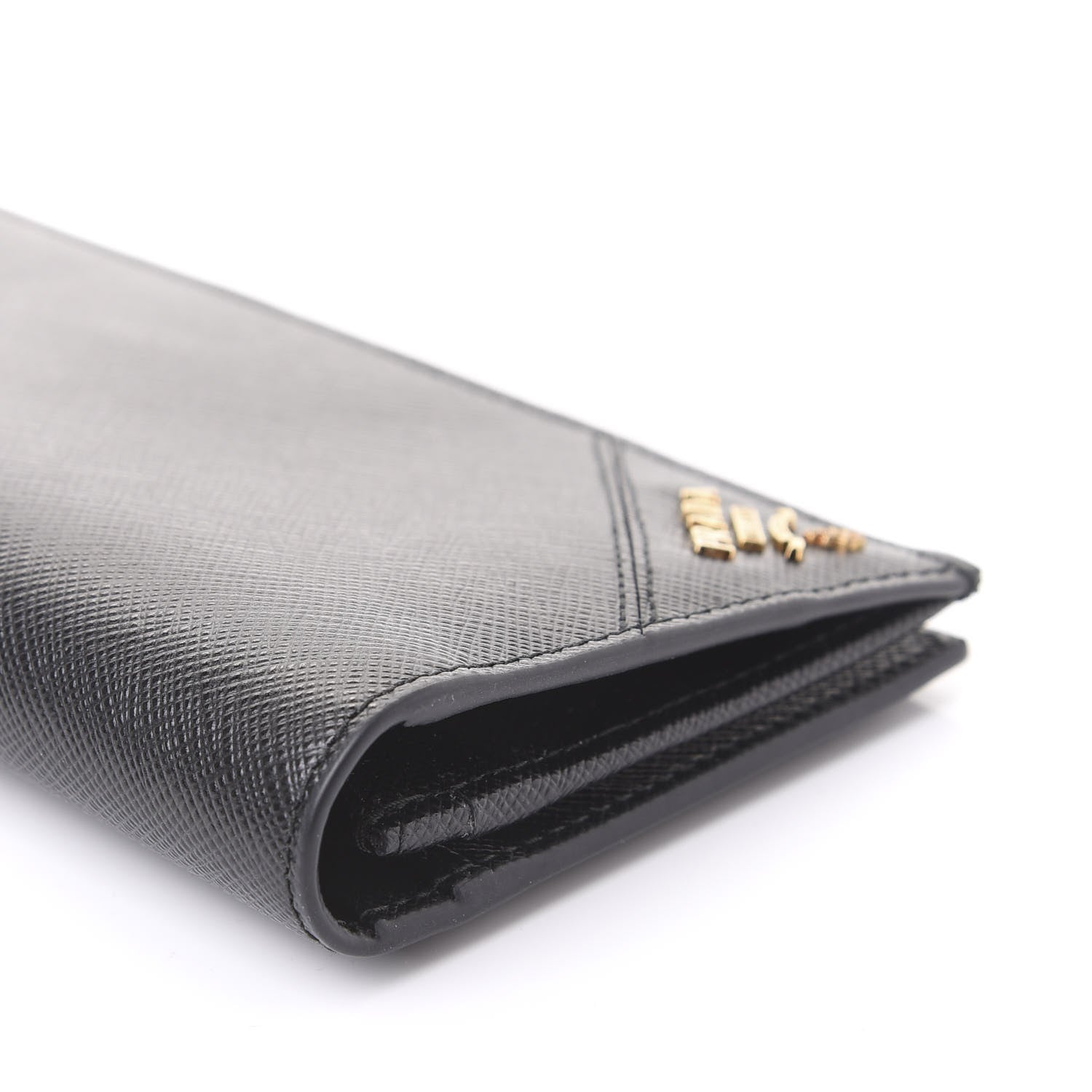 Prada Saffiano Flap Wallet Black 5 of 9