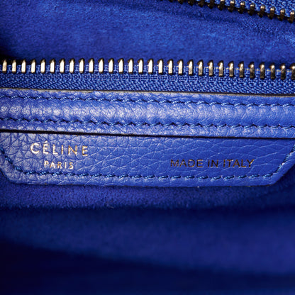 Celine Drummed Calfskin Micro Luggage Indigo 6 of 11