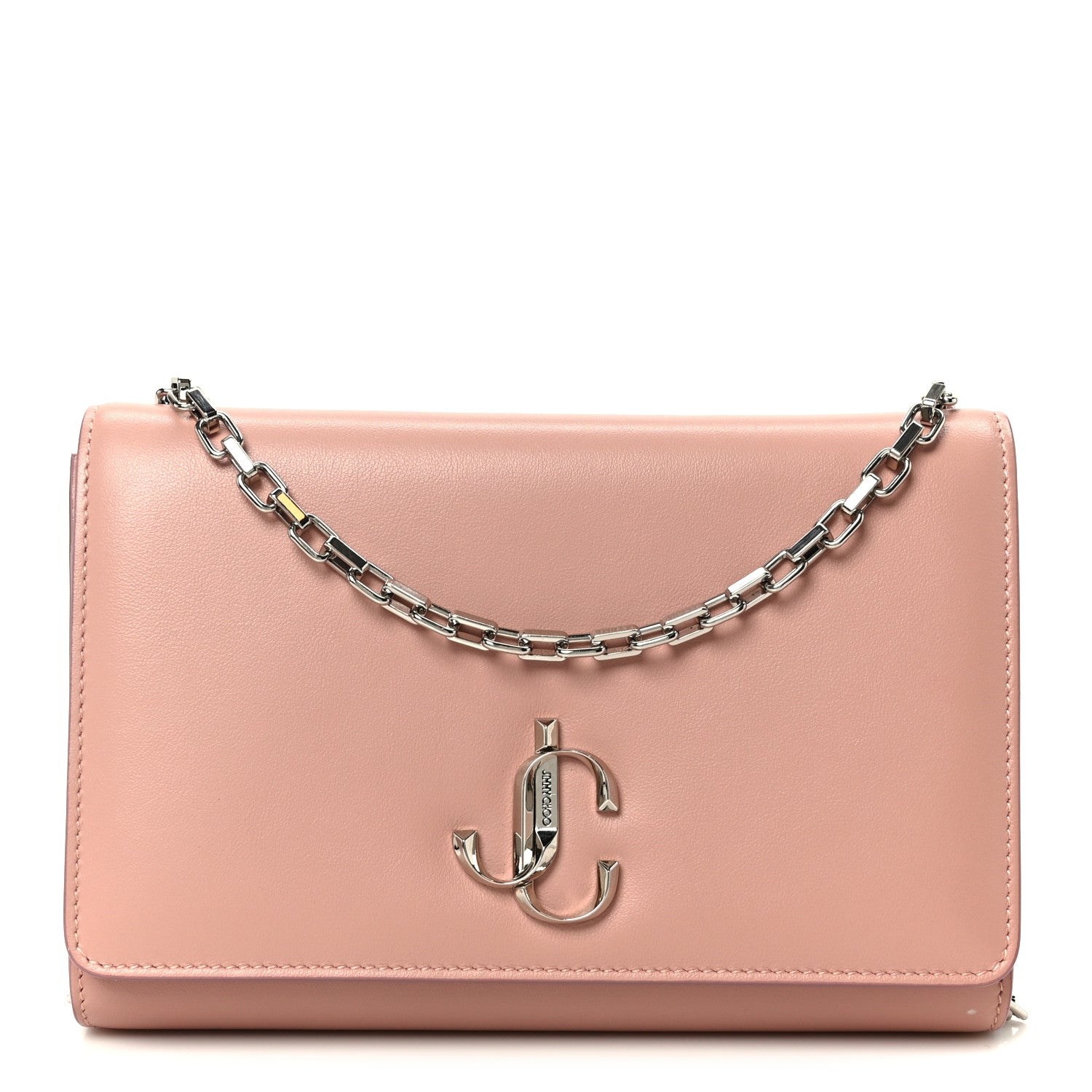 Jimmy Choo Calfskin Varenne Chain Clutch Blossom 1 of 9