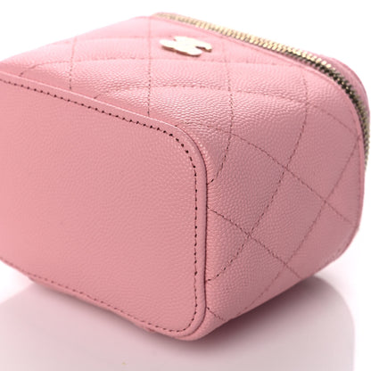 Chanel Caviar Quilted Mini Vanity Case With Chain Pink 8 of 9