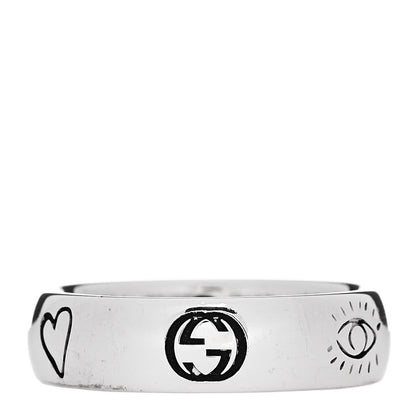 Gucci Sterling Silver Blind for Love Band Ring 50 5.5 3 of 5