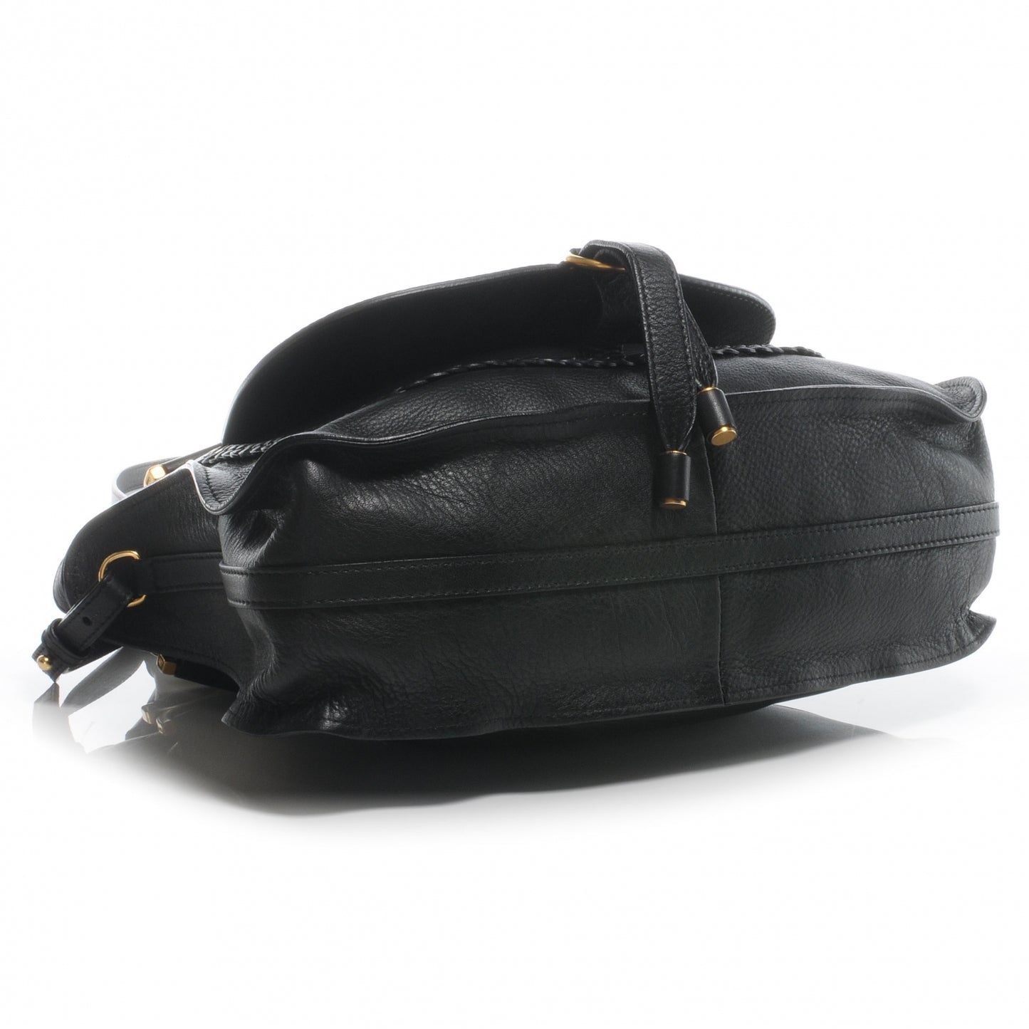 Calfskin Braided Medium Marcie Satchel Black
