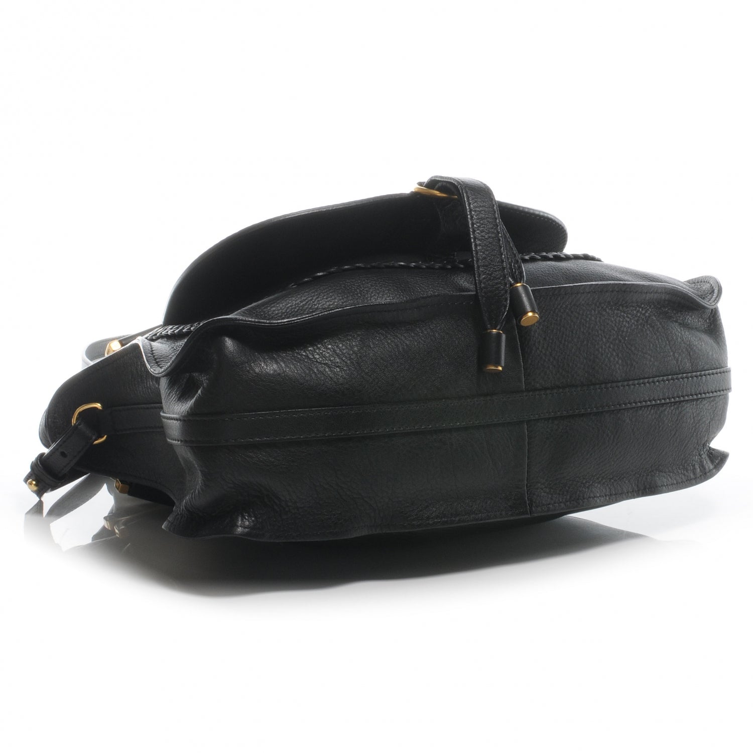 Chloe Calfskin Braided Medium Marcie Satchel Black 4 of 9
