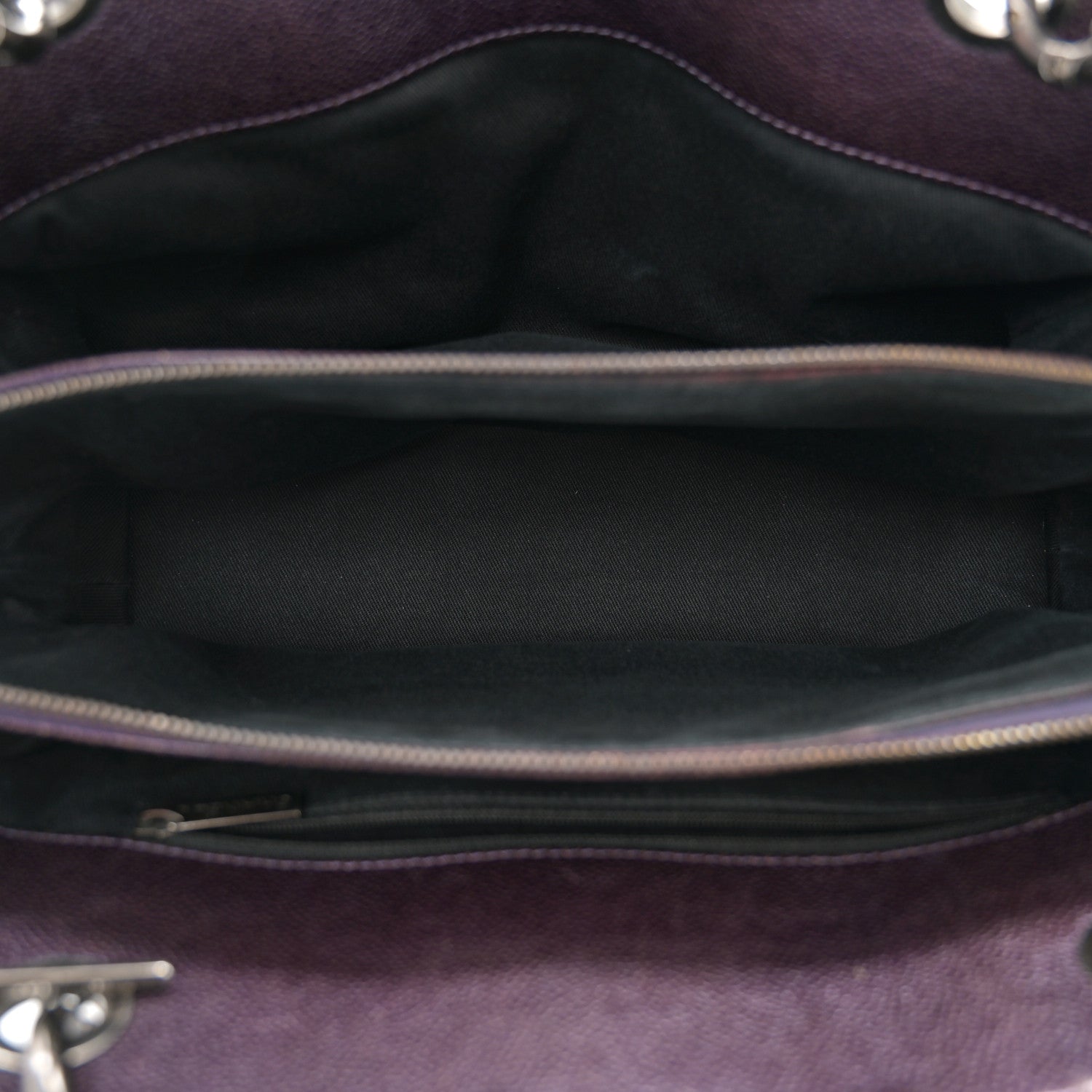 Chanel Iridescent Caviar Quilted Chic Shopping Tote Dark Purple 5 of 11