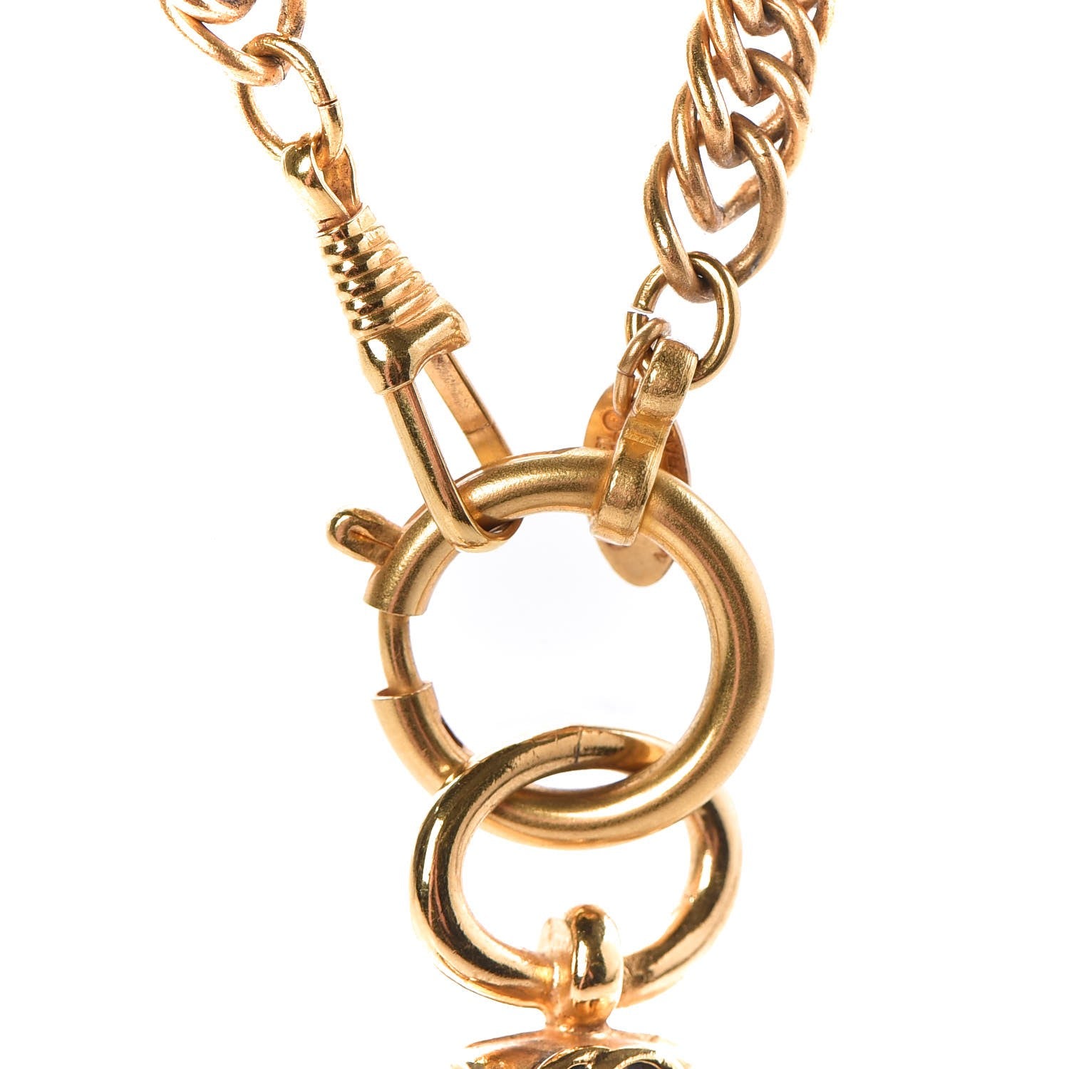 Chanel CC Quilted Loupe Chain Necklace Gold 5 of 6