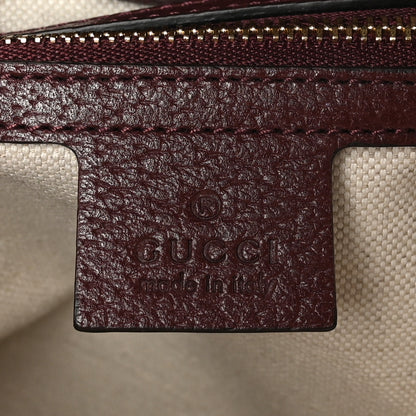 Gucci Monogram Textured Dollar Calfskin Web Medium Ophidia Shopping Tote Sahara Rubino Chardonnay 6 of 10