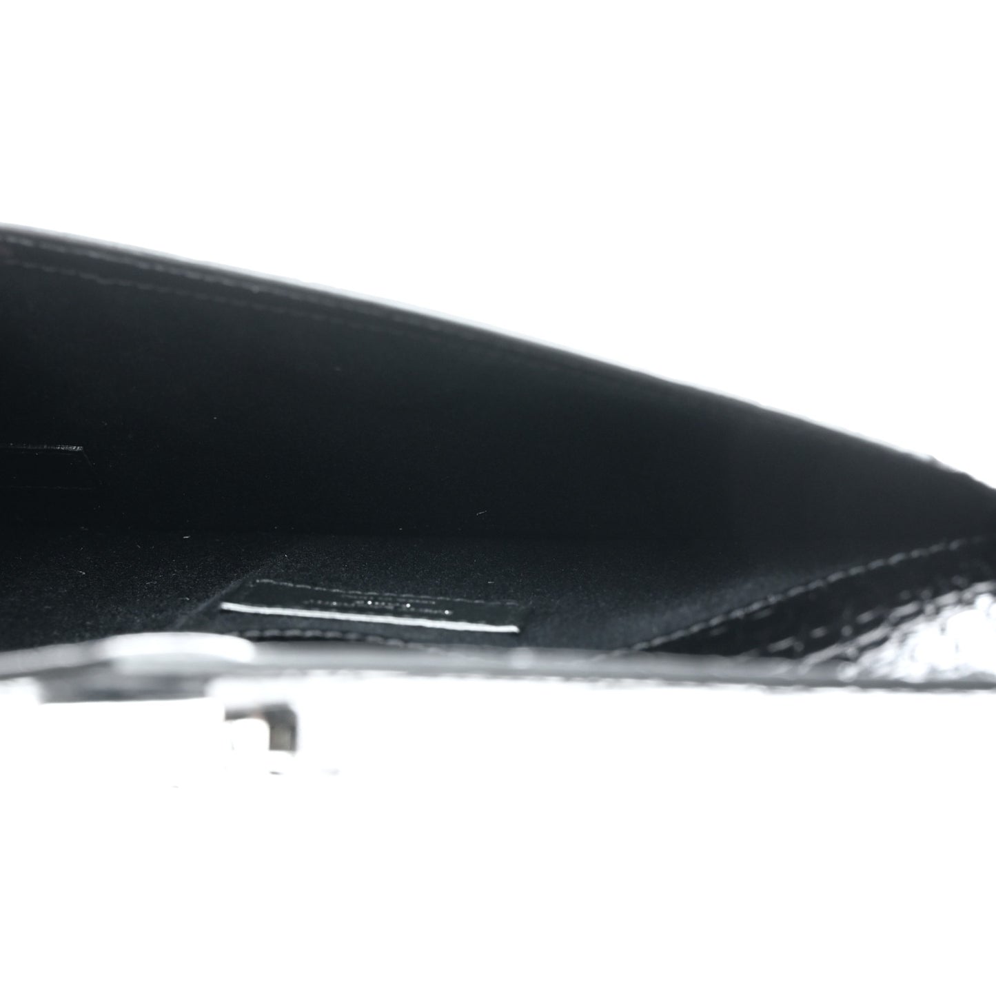 Calfskin Crocodile Embossed Uptown Monogram Pouch Black