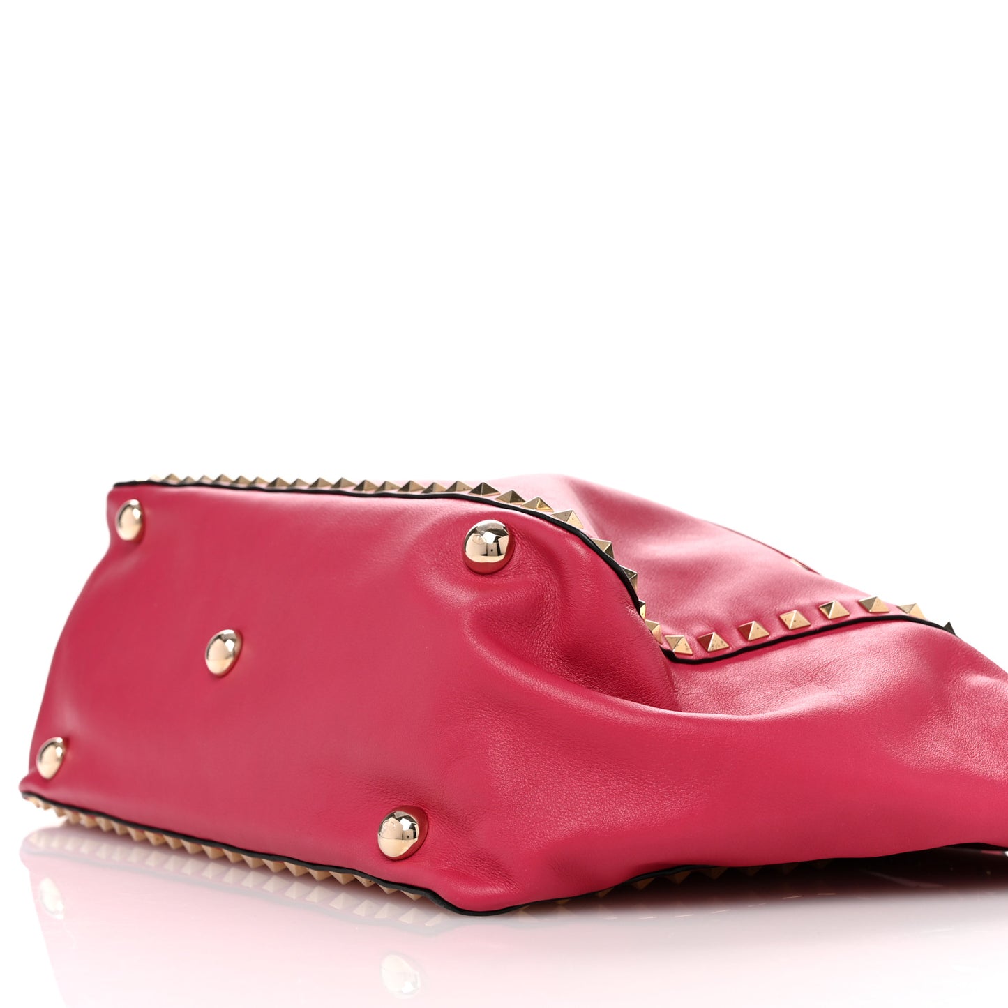 Vitello Medium Rockstud Tote Deep Rose