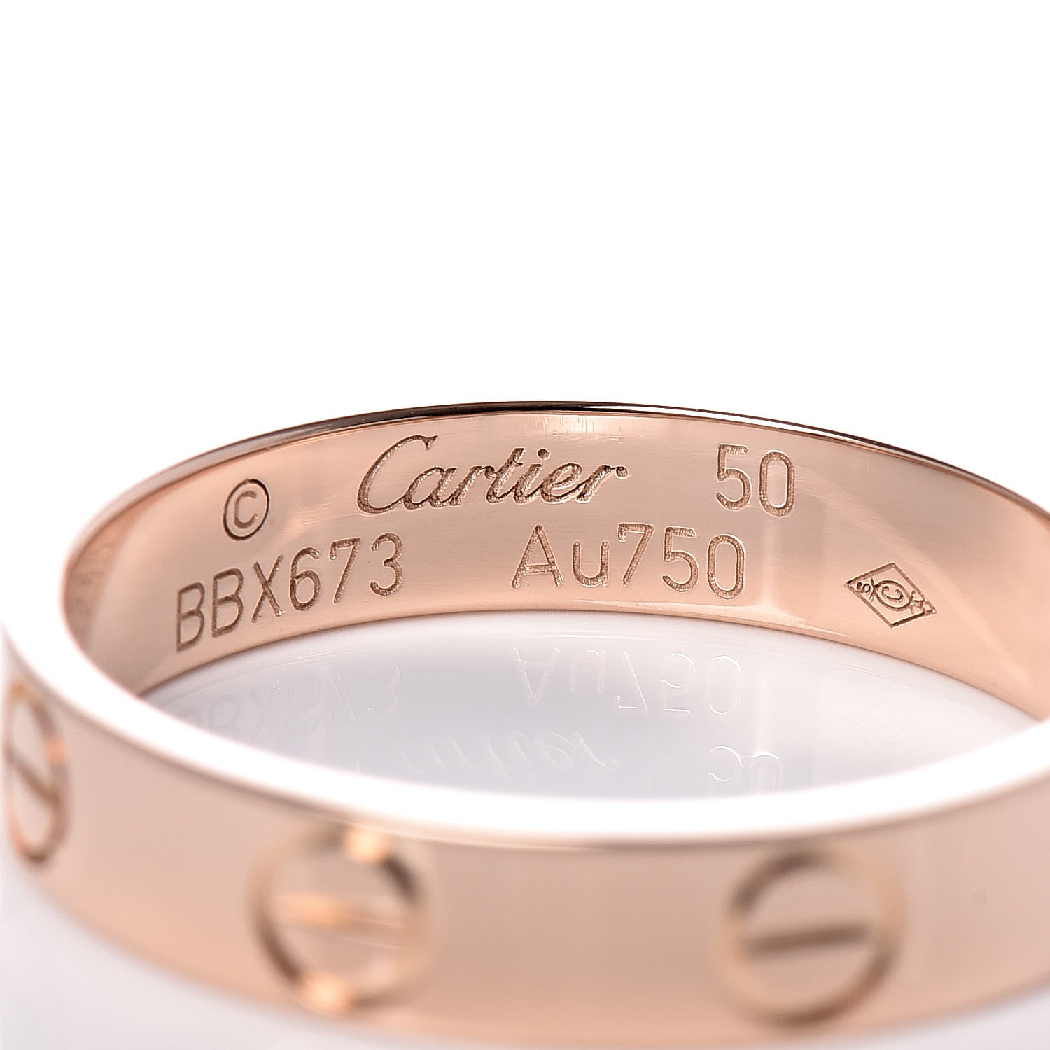Cartier 18K Pink Gold 3.5mm LOVE Wedding Band Ring 50 5.25 4 of 5