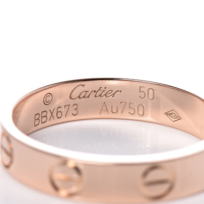 Cartier 18K Pink Gold 3.5mm LOVE Wedding Band Ring 50 5.25 4 of 5